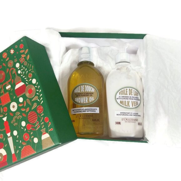 L'Occitane Almond Shower Oil & Body Milk Veil Set 250ML/240ML NEW